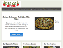 Tablet Screenshot of pizzabellaemory.com